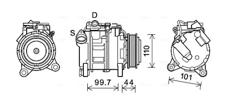 Комплект сцепления в сборе AVA cooling systems BWAK493