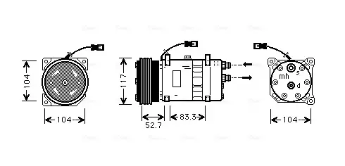 Комплект сцепления в сборе AVA cooling systems CNAK222