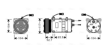 Комплект зчеплення в зборі ava cooling systems CNAK222