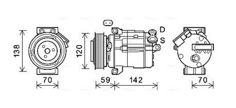 Комплект сцепления в сборе ava cooling systems CTK063 на Chevrolet Captiva c140