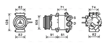 Комплект сцепления в сборе AVA cooling systems FDAK498