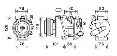 Комплект сцепления в сборе ava cooling systems KAAK279 на Киа Спортейдж 3