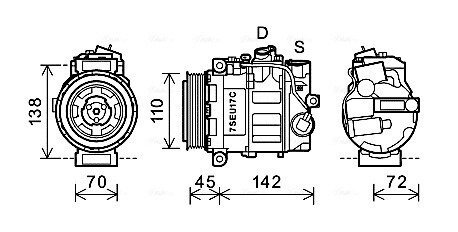 Комплект сцепления в сборе ava cooling systems MSAK615 на Мерседес R-Class w251