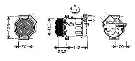 Комплект сцепления в сборе AVA cooling systems OLAK447