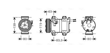 Комплект сцепления в сборе ava cooling systems VOAK121 на Вольво Xc90