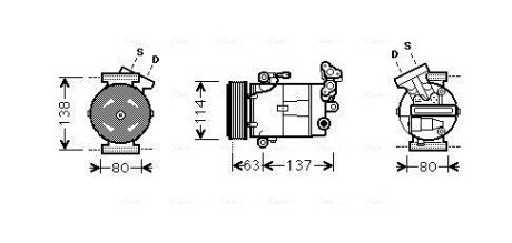 Компресор ava cooling systems RTAK437 на Ниссан Qashqai j10