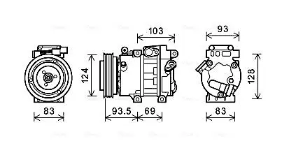 Компресор кондиціонера HYUNDAI I30/ KIA CEED (2007) (AVA) AVA cooling systems HYAK238