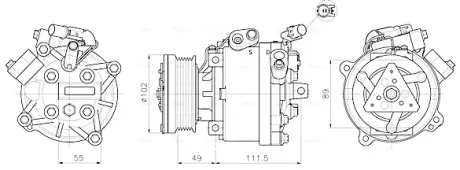 Компресор кондиціонера MITSUBISHI ASX/ LANCER (2007)- (AVA) AVA cooling systems MTAK294
