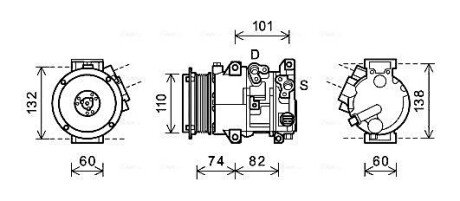 Компресор кондиціонера TOYOTA CAMRY (2006-) (AVA) ava cooling systems TOAK628