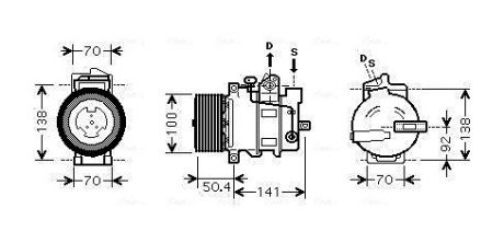 Компресор кондицiонера (AVA) ava cooling systems MSAK431