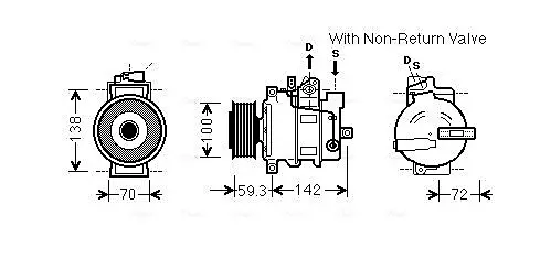 Компрессор кондиционера AUDI A4/ А5/ А6/ Q5 (Пр-во AVA) AVA cooling systems AIAK334