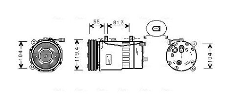 Kомпрессор кондиционера VW (AVA) ava cooling systems AIAK003 на Сеат Кордоба