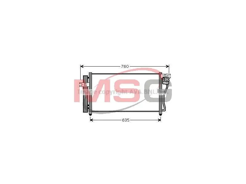 Конденсатор кондиционера HYUNDAI Accent 05- (пр-во AVA) AVA Cooling Systems HY5178D (фото 1)