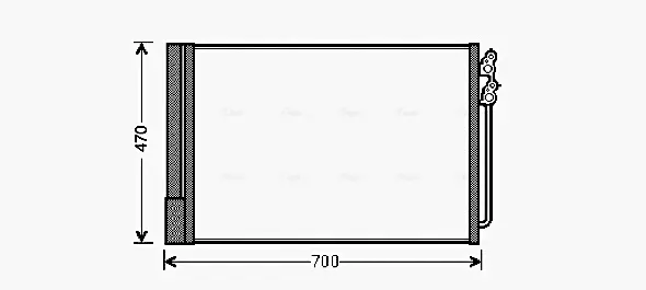 Конденсор кондиціонера BMW F07/F10/F01 5/7 10- (Ava) AVA Cooling Systems BWA5370D (фото 1)