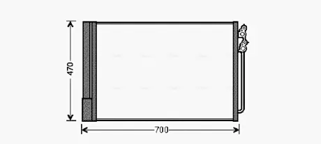 Конденсор кондиціонера BMW F07/F10/F01 5/7 10- (Ava) AVA cooling systems BWA5370D