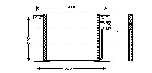 Конденсор кондиционера MB VITO/V-CL G/D 95-03 (Ava) AVA Cooling Systems MS5220 (фото 1)