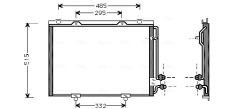 Конденсор кондиционера MB W210 E-CLASS MT/AT 95- (пр-во AVA) AVA cooling systems MS5232