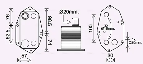 Охолоджувач оливи AVA cooling systems BW3571