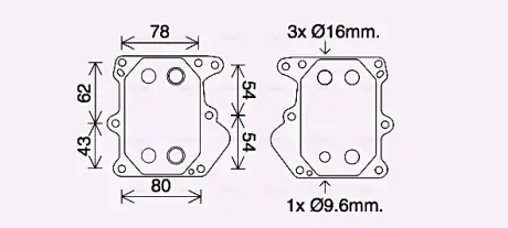 Охолоджувач оливи AVA cooling systems FD3625 Форд Transit