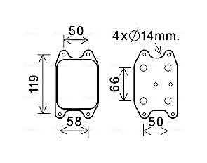 Охолоджувач оливи ava cooling systems VN3394 на Ауди Audi Q3 F3