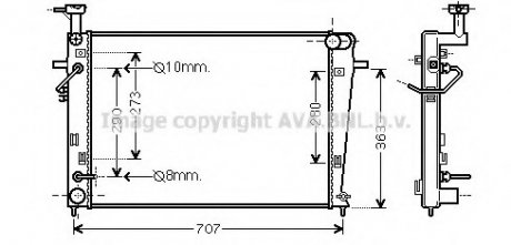 Радиатор охлаждения двигателя ava cooling systems HY2211