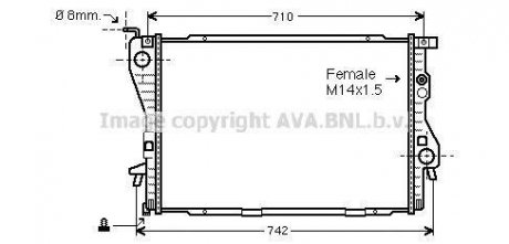 Радиатор охлаждения двигателя ava cooling systems BW 2202