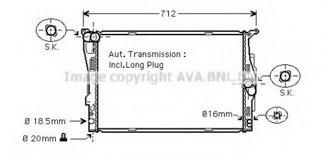 Радіатор охолодження двигуна ava cooling systems BWA2303