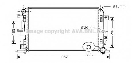 Радіатор охолодження двигуна ava cooling systems MS2446