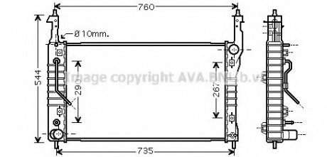 Радиатор охлаждения двигателя ava cooling systems OLA 2424