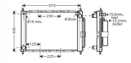 Радіатор охолодження двигуна ava cooling systems RT M405