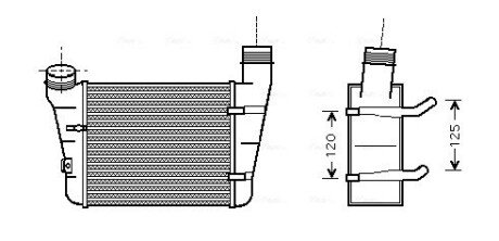 Радиатор интеркулера ava cooling systems AIA4221 на Ауди А4 б7