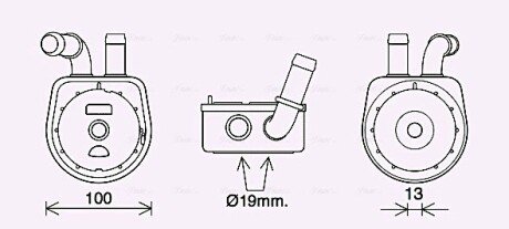 Радіатор масляний JMAZDA 3/ 6/ CX7 (2004) (Ava) ava cooling systems MZ3289