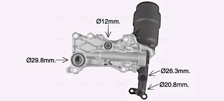 Радіатор масляний MERCEDES C-CLASS W 204 (07-) в сб. (вир-во AVA) AVA Cooling Systems MS3741H