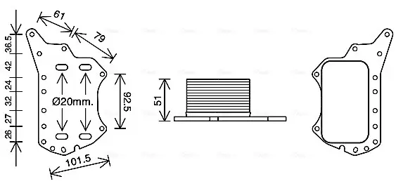 Радіатор масляний Nissan/Opel/Renault (вир-во AVA) AVA Cooling Systems RT3638 (фото 1)