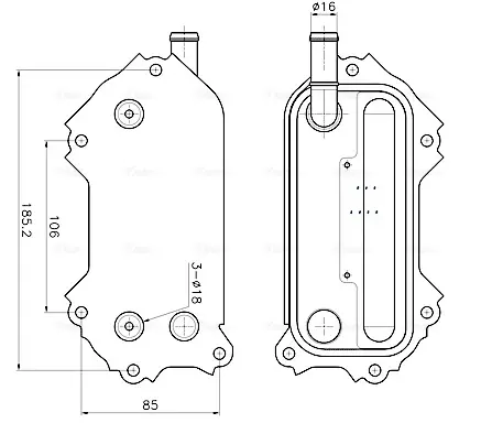Радіатор масляний TOYOTA AURIS/ AVENSIS/ RAV 4 (Ava) AVA cooling systems TO3792
