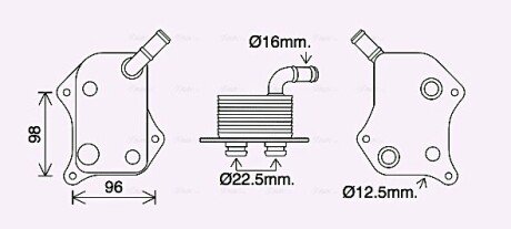 Радіатор масляний VW PASSAT (2001) 2.0 (AVA) ava cooling systems AI3414