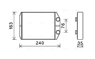 Радіатор обігрівача DACIA LODGY (2012) 1.6(вир-во AVA) AVA Cooling Systems DAA6014