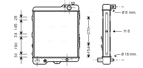 Радиатор охлаждения двигателя AVA cooling systems AIA2038