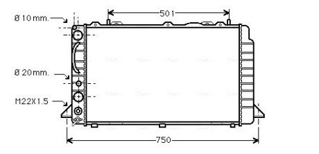 Радіатор охолодження двигуна ava cooling systems AIA 2089 на Ауди 80 б4