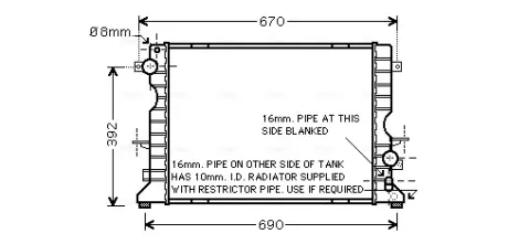 Радіатор охолодження двигуна AVA cooling systems AU2184