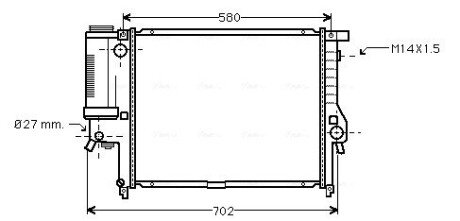 Радіатор охолодження двигуна ava cooling systems BW2121