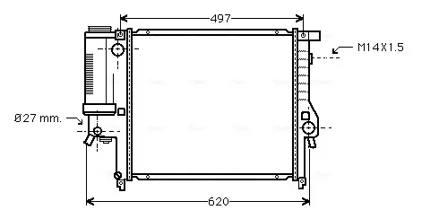 Радиатор охлаждения двигателя AVA cooling systems BW2124