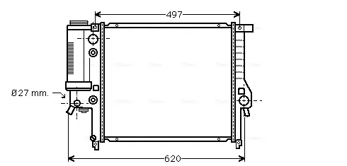 Радиатор охлаждения двигателя AVA cooling systems BW2125