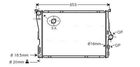 Радіатор охолодження двигуна ava cooling systems BW2343 на Бмв Х3 е83