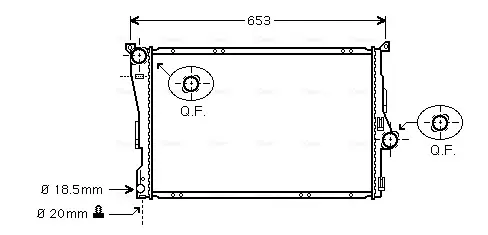 Радіатор охолодження двигуна AVA Cooling Systems BWA2205 (фото 1)