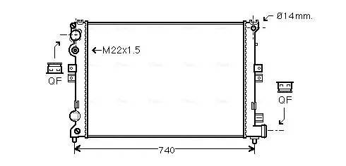Радіатор охолодження двигуна AVA Cooling Systems CNA2079 (фото 1)