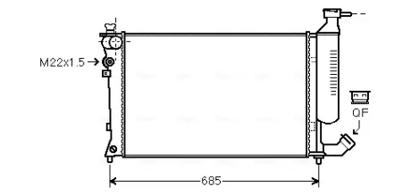 Радіатор охолодження двигуна AVA cooling systems CNA2155 Пежо 306