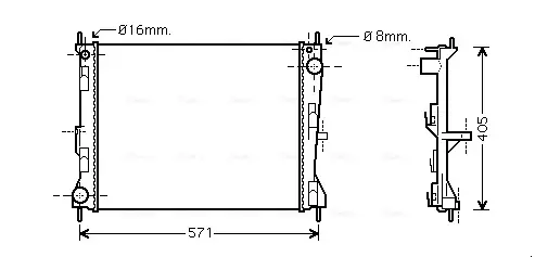 Радиатор охлаждения двигателя AVA cooling systems DN2235