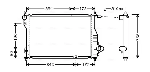 Радиатор охлаждения двигателя AVA cooling systems DW2075