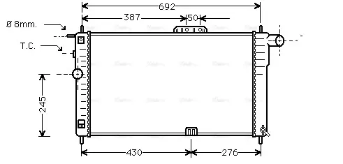 Радиатор охлаждения двигателя AVA cooling systems DWA2001
